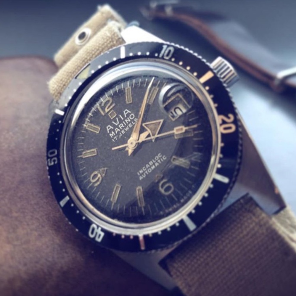 vintage Swiss made 1968 Avia Marino diver watch - Picture 8 of 8